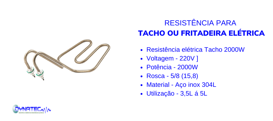 banner CARACTERISTICA RESISTÊNCIA  TACHO ELÉTRICO 2000W