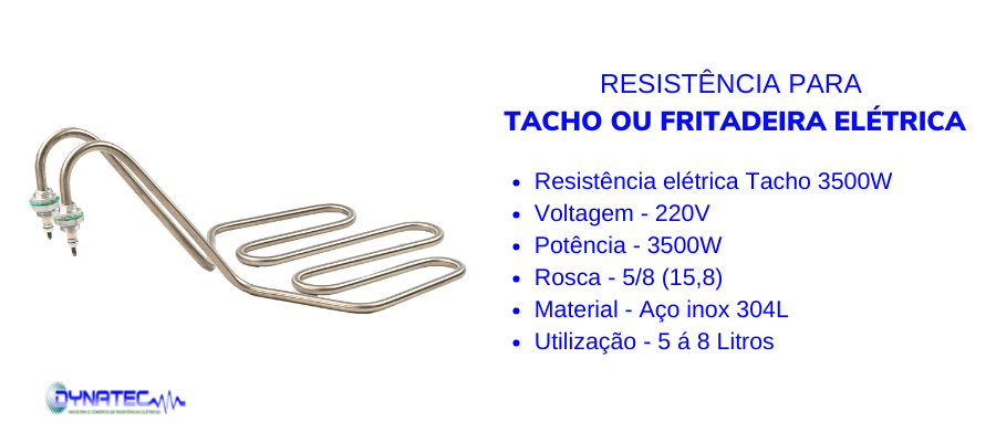 banner CARACTERISTICA RESISTÊNCIA  TACHO ELÉTRICO 3500W