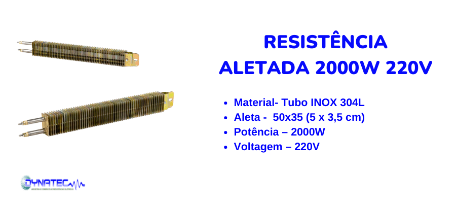 banner  Resistência Aletada 2000W 220V caracteristicas