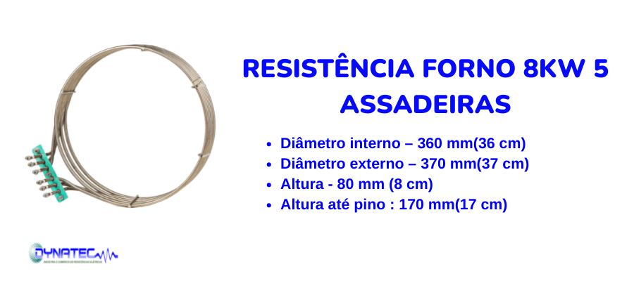 banner  RResistência forno 8KW 5 assadeiras - dimensao