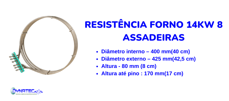 Resistência forno 14KW 8 assadeiras - caracteristicas