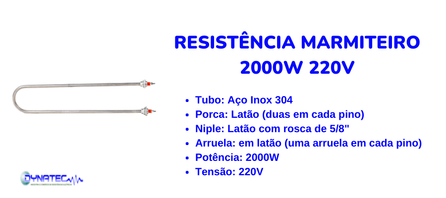 banner Resistência marmiteiro 2000W 220V - caracteristicas
