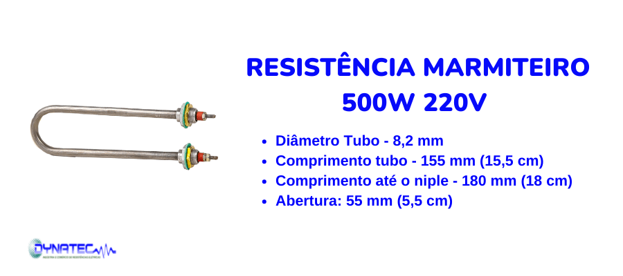 banner  Resistência marmiteiro 500W 220V  - dimensao
