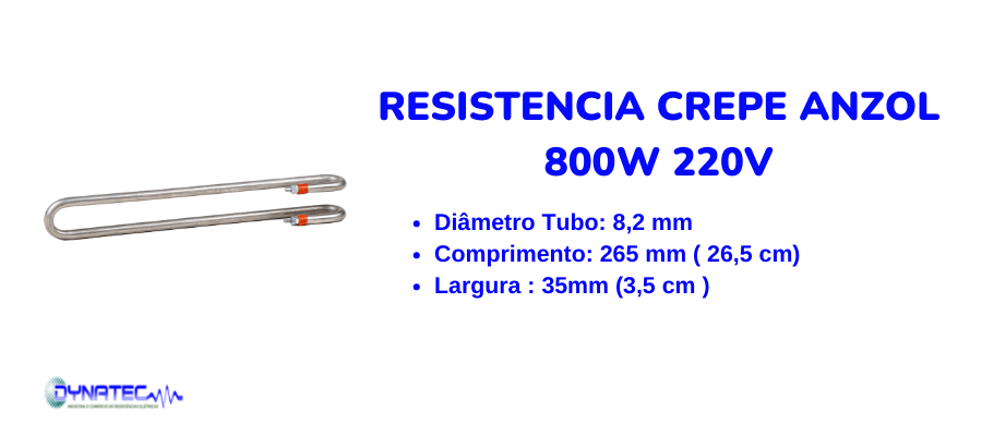 banner Resistencia Crepe Anzol 800W 220V  - dimensao