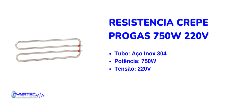 banner Resistencia Crepe Progas 750W 220V  - caracteristicas