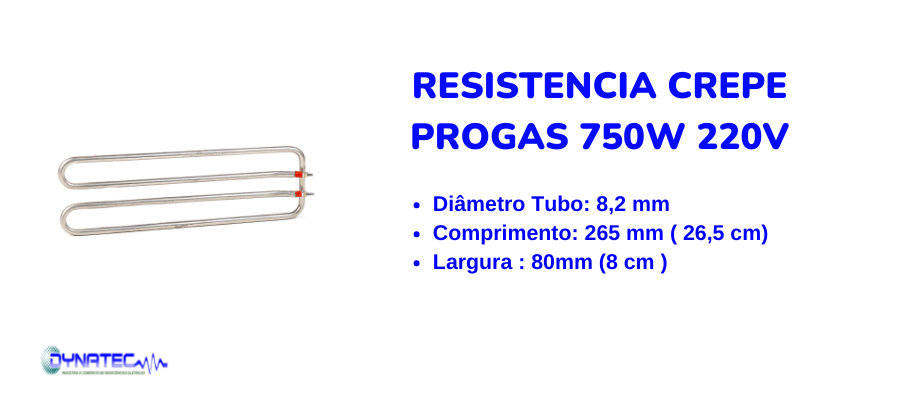 banner Resistencia Crepe Progas 750W 220V  - dimensao