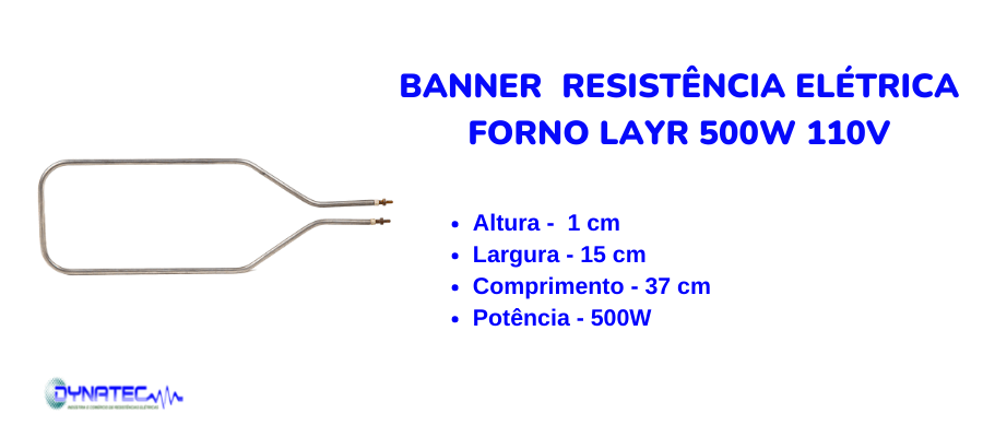 banner  Resistência elétrica forno Layr 500W 110V  - dimensao